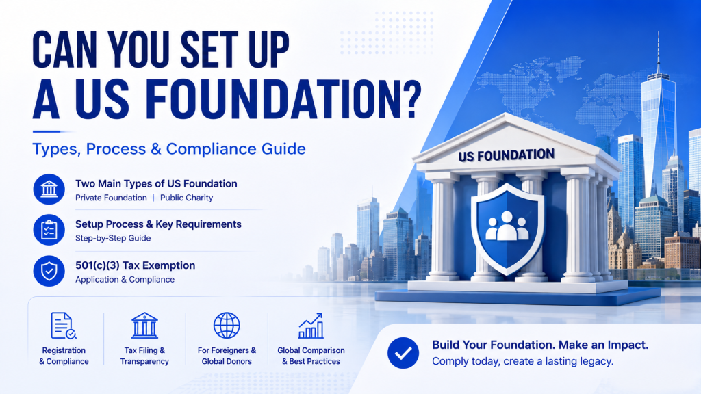 Can you set up a US foundation, types process compliance guide for 501(c)(3) private foundation and public charity