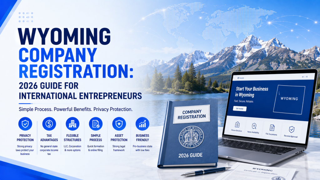 Wyoming company registration 2026 guide for international entrepreneurs, benefits of Wyoming business setup